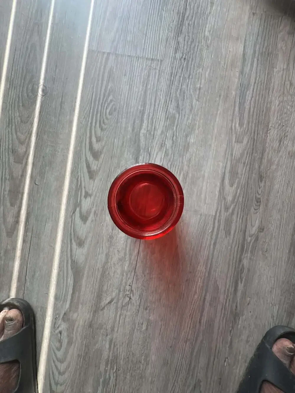 Unmarked Decorative Red Glass Bud Vase Bottle